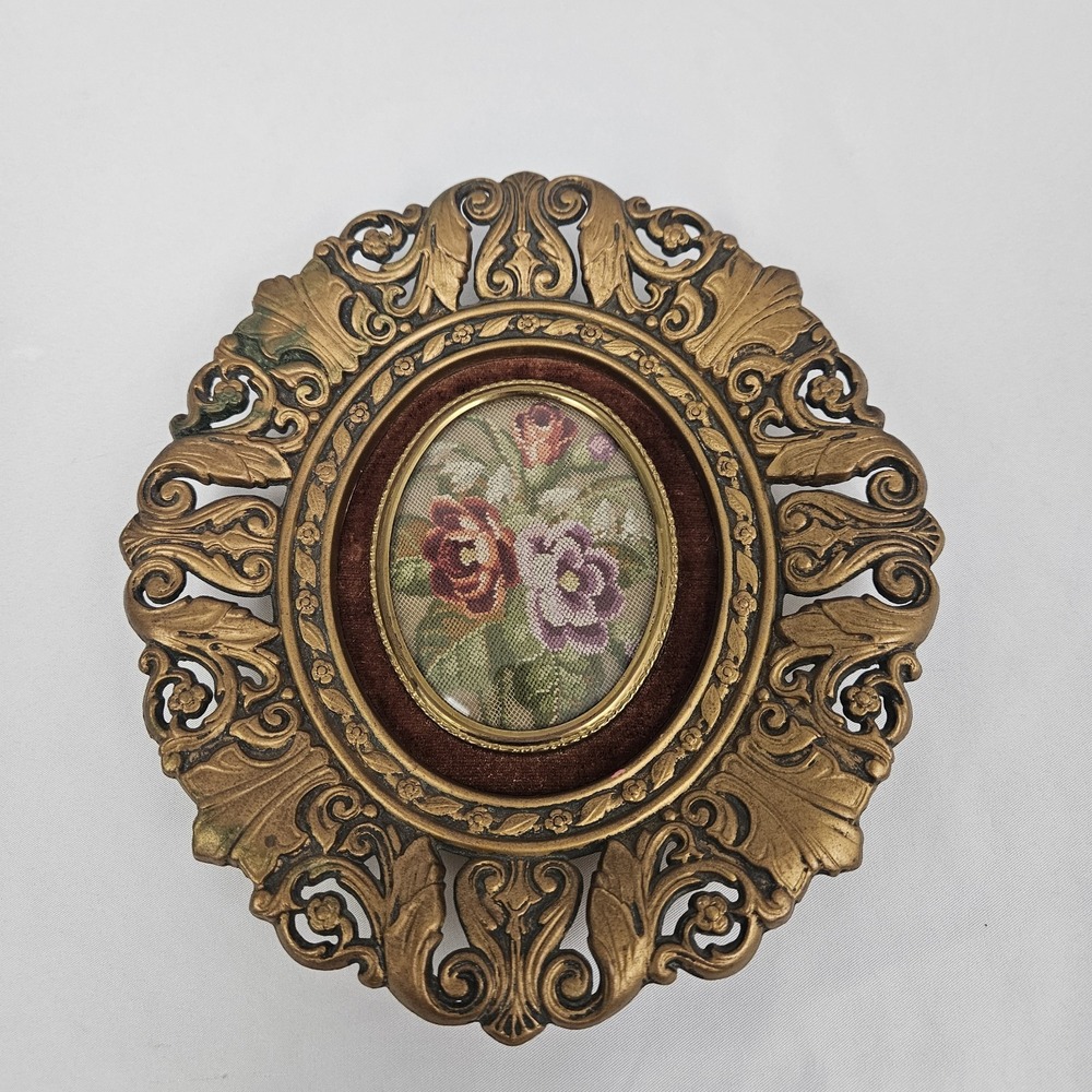 Cameo Creation Lady Hamilton by George Romney Convex Glass Ornate Frame Tapestry